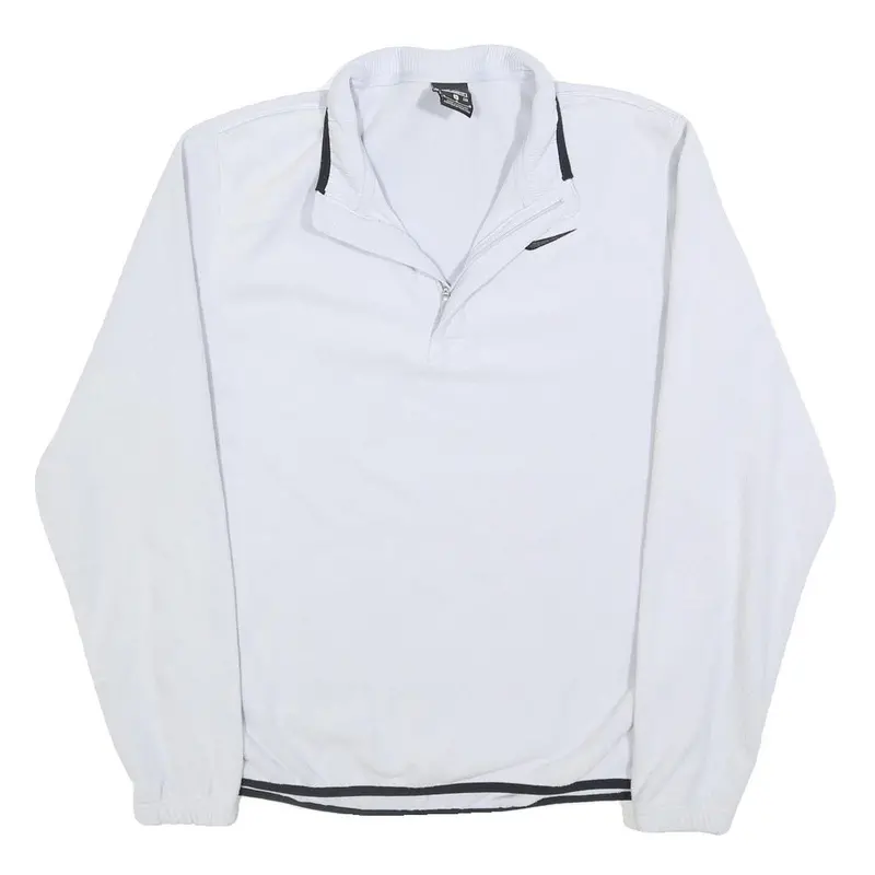 Nike Mens White Plain Pullover Jumper Crew Neck Tight Knit M Polyester 1