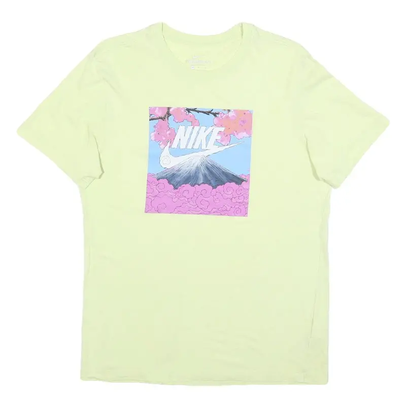 Nike Mens Yellow Graphic T-Shirt M Short Sleeve Crew Neck Cotton Casual 1