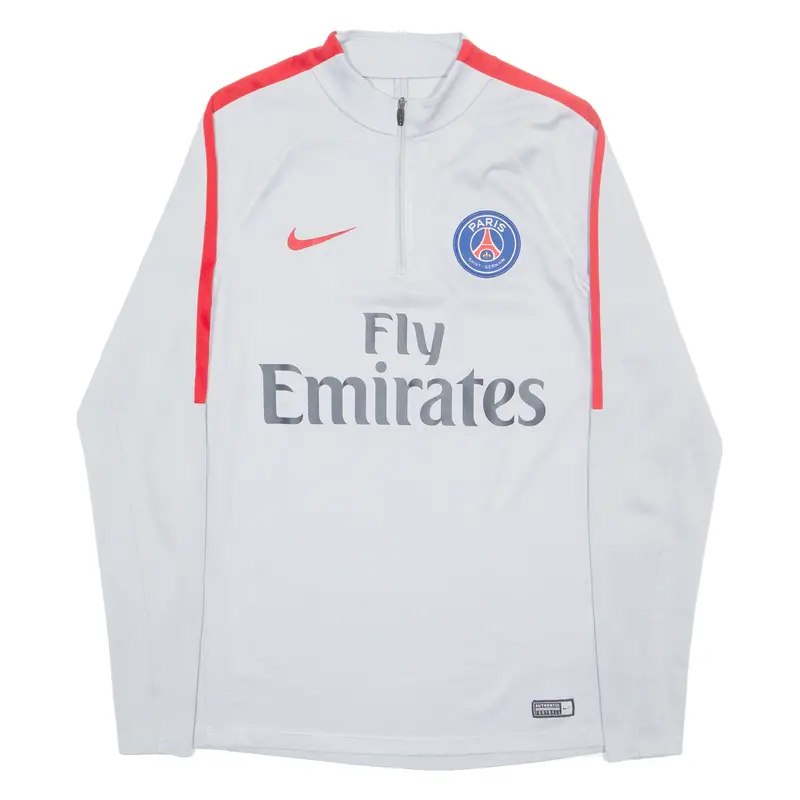 Nike Paris Training Jersey Mens Jersey Grey Long Sleeve 1/4 Zip M 1