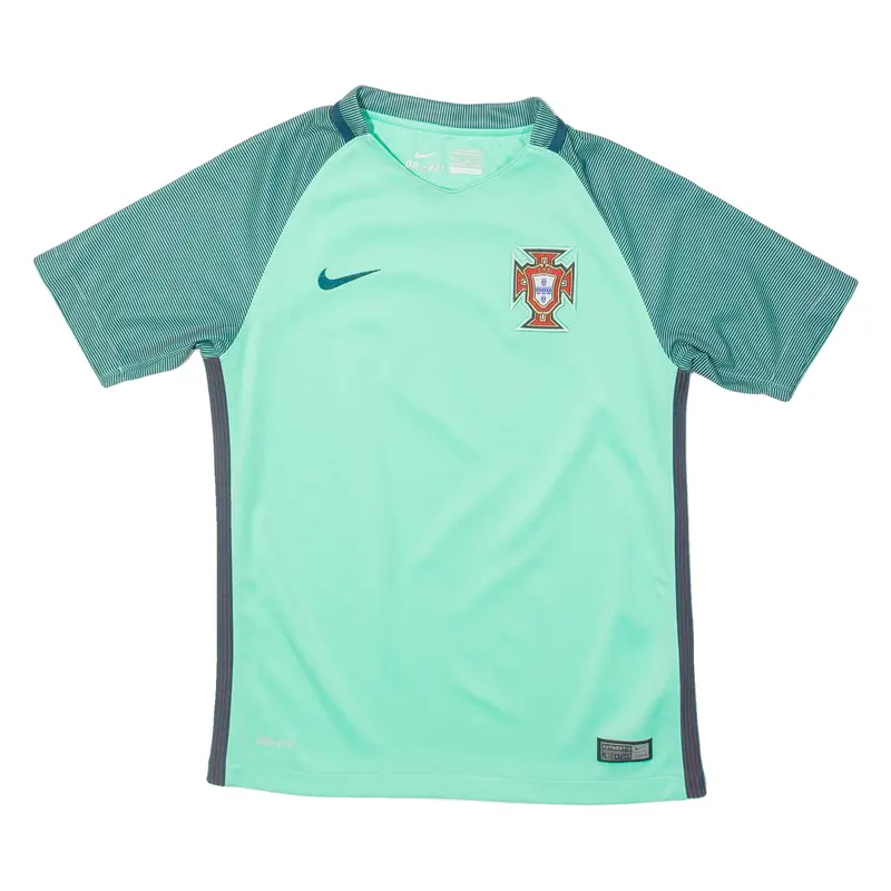 Nike Portugal Boys Football Shirt Jersey Green V-Neck M 1