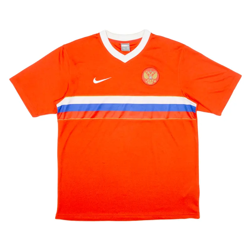 Nike Russia Mens Football Shirt Jersey Red V-Neck L 1