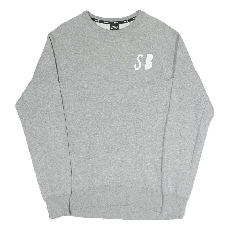Nike Sb Mens Grey Sweatshirt Crew Neck S Cotton Blend Casual Pullover 1