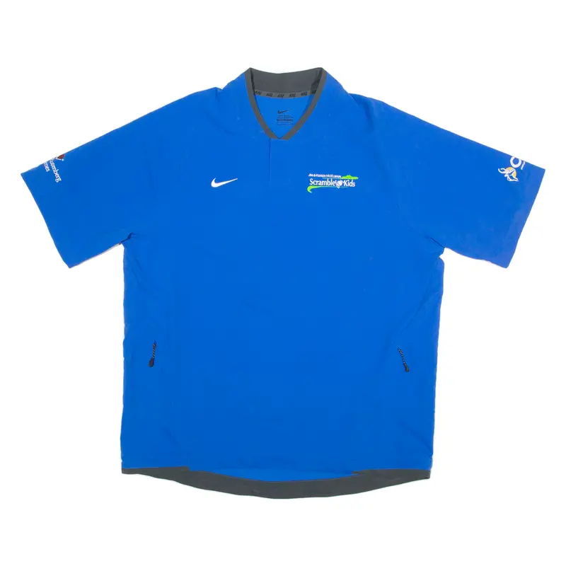 Nike Scramble Kids Mens Sweatshirt Blue Button Neck Xl 1