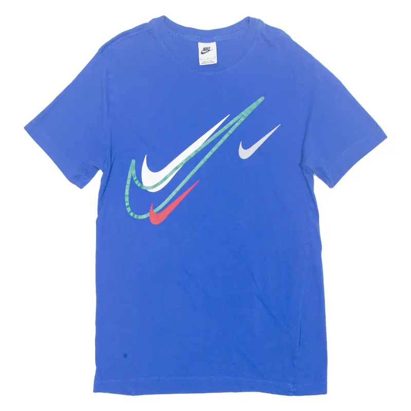 Nike Swoosh Slim Fit Mens T-Shirt Blue S 1