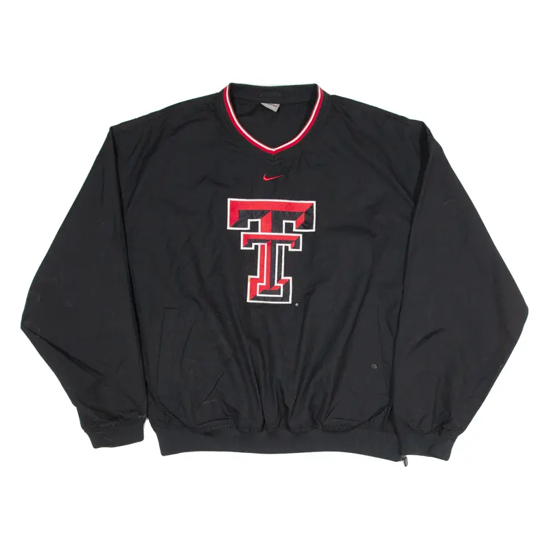 Nike Texas Tech Red Raiders Mens Sweatshirt Black V-Neck Usa L 1