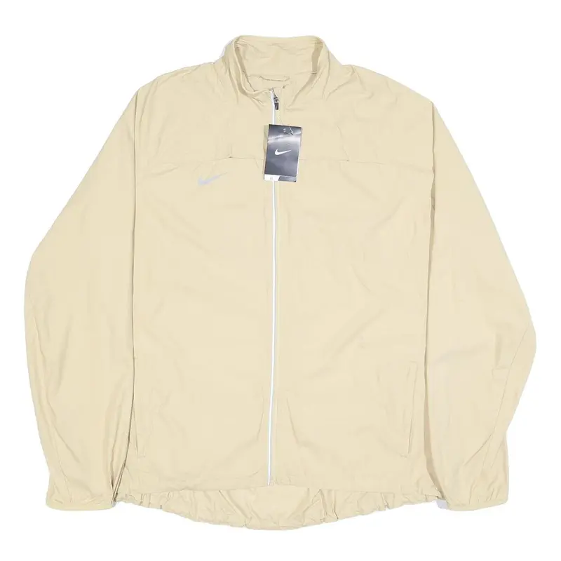 Nike Womens Beige 2Xl Jacket Polyester Zip Plain Lightweight Activewear 1