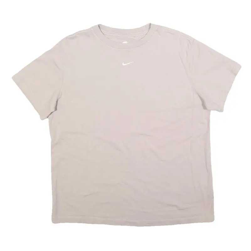 Nike Womens Beige Crew Neck Short Sleeve T-Shirt S Cotton Blend Casual 1