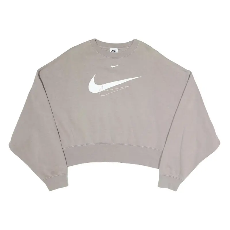 Nike Womens Beige Sweatshirt Crew Neck S Cotton Blend Casual Pullover 1