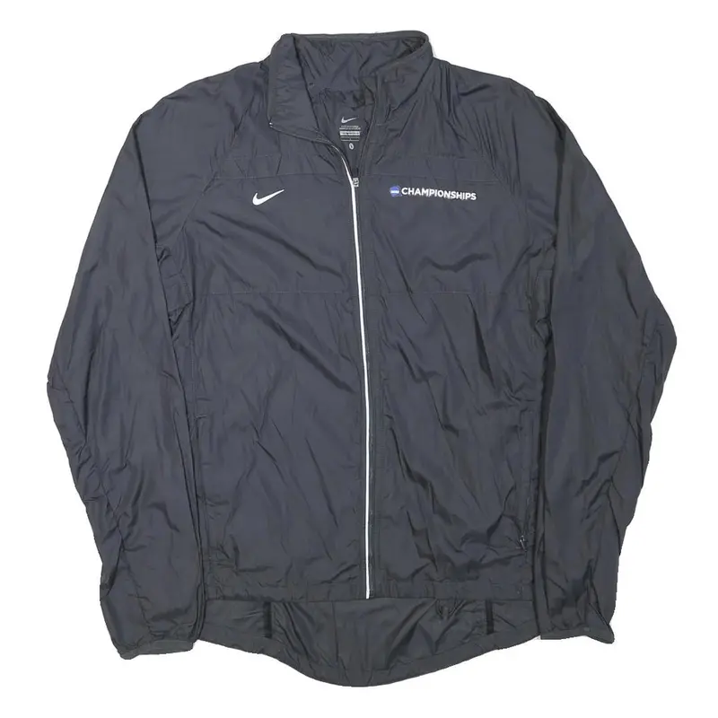 Nike Womens Black Championships Jacket L Polyester Blend Zip Plain Lightweight 1
