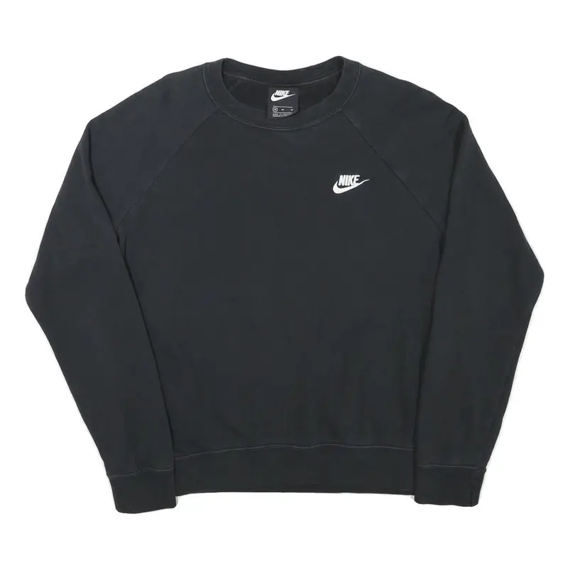 Nike Womens Black Cotton Blend Crew Neck M Sweatshirt Sportswear 1