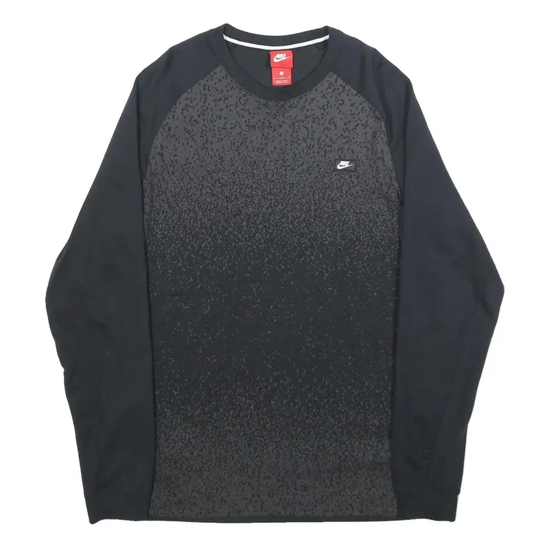 Nike Womens Black Crew Neck L Cotton Sweatshirt Sports Casual Pullover 1