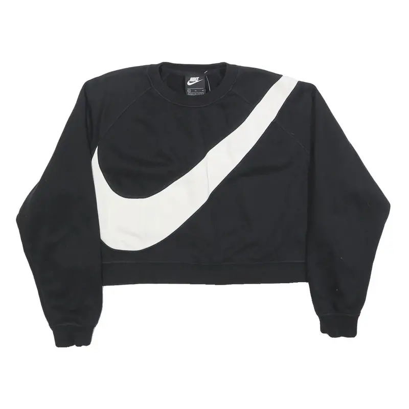 Nike Womens Black Crop Sweatshirt Xl Cotton Blend Crew Neck Casual Wear 1