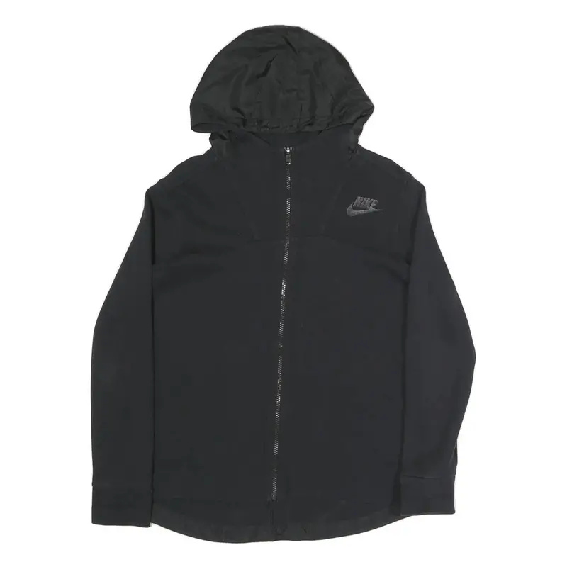 Nike Womens Black Hoodie Zip Up M Lightweight Casual Sports Sweatshirt 1