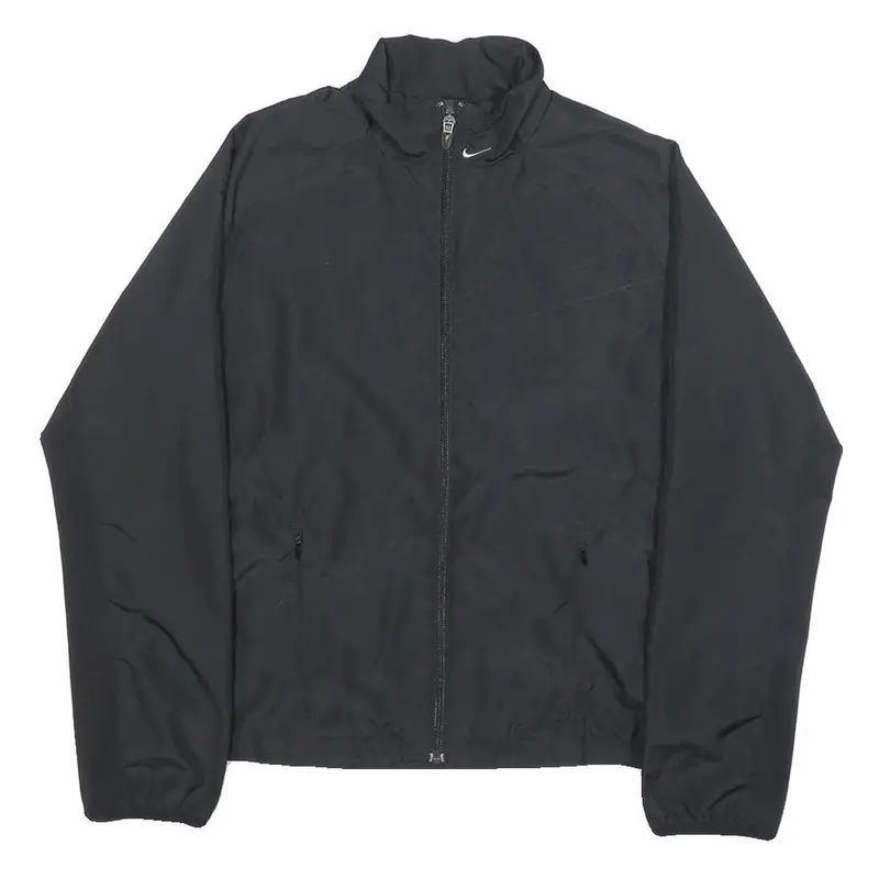 Nike Womens Black Jacket S Polyester Plain Zip Lightweight Sportswear 1