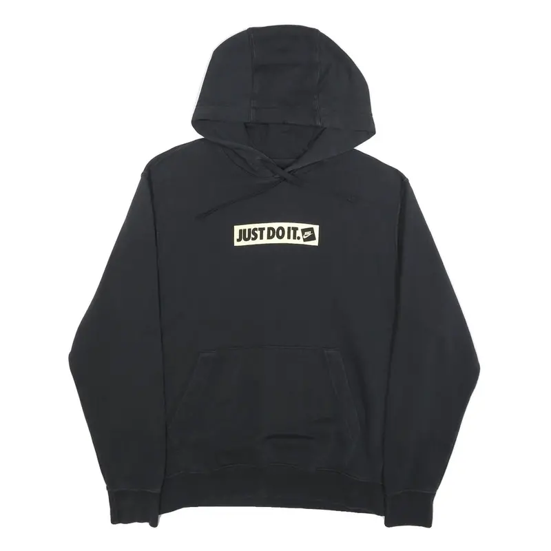Nike Womens Black Just Do It Cotton Blend Pullover Hoodie M 1
