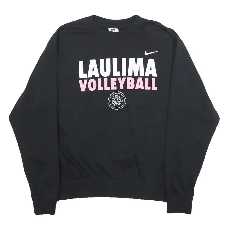 Nike Womens Black Laulima Volleyball Crew Neck M Cotton Blend Sweatshirt 1