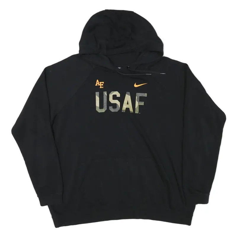 Nike Womens Black Usaf Pullover Hoodie Xl Camo Print Cotton Blend Casual 1