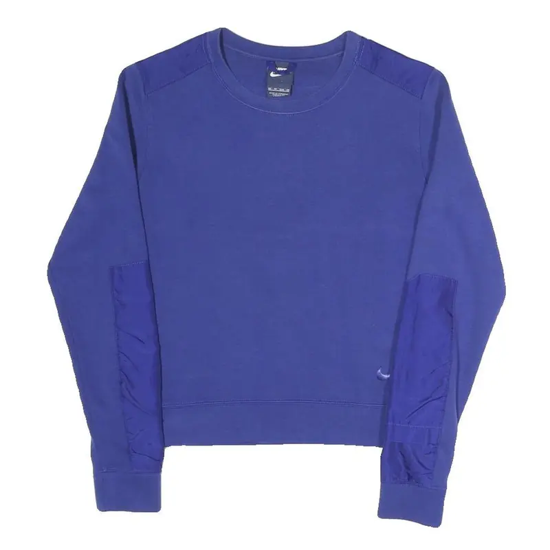 Nike Womens Blue Crew Neck Xs Cotton Blend Sweatshirt Pullover Lightweight 1
