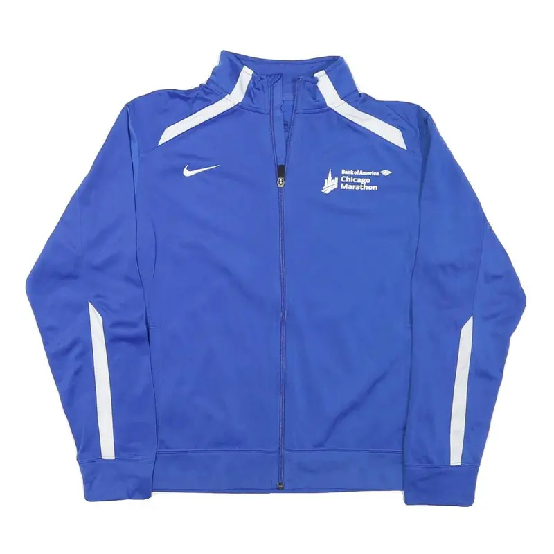 Nike Womens Blue & White Chicago Marathon Zip Jacket Xl Polyester Blend 1