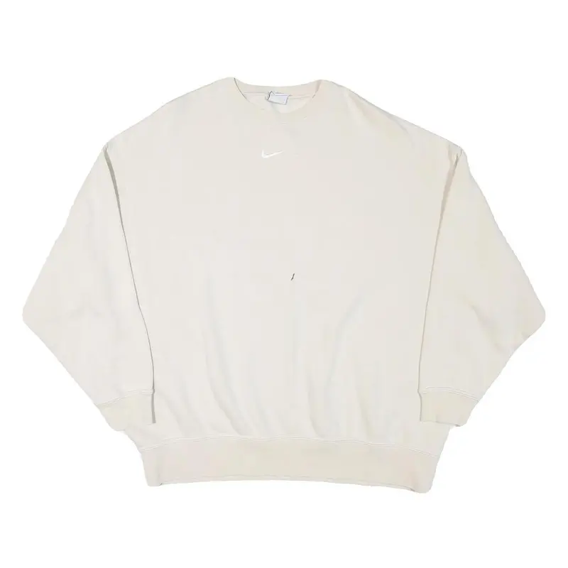 Nike Womens Cream Crew Neck Xs Cotton Blend Sweatshirt Casual Wear 1