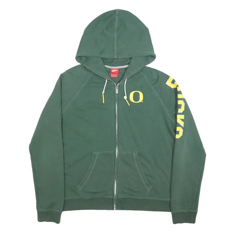 Nike Womens Green Oregon Full Zip Hoodie Xl University Logo Lightweight 1