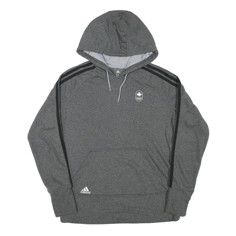 Nike Womens Grey Canada Hoodie L Olympic Logo Polyester Blend 1