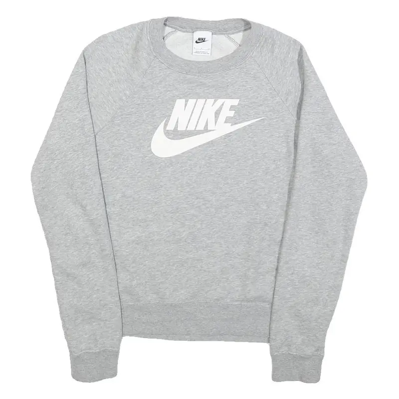 Nike Womens Grey Crew Neck Sweatshirt S Cotton Pullover Comfort Casual 1
