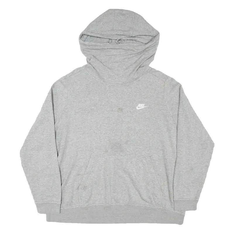 Nike Womens Grey Hoodie 2Xl Cotton Blend Pullover Sweatshirt Casual 1