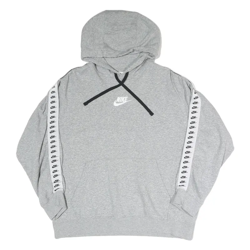 Nike Womens Grey Hoodie L Cotton Blend Pullover Hooded Sweatshirt 1