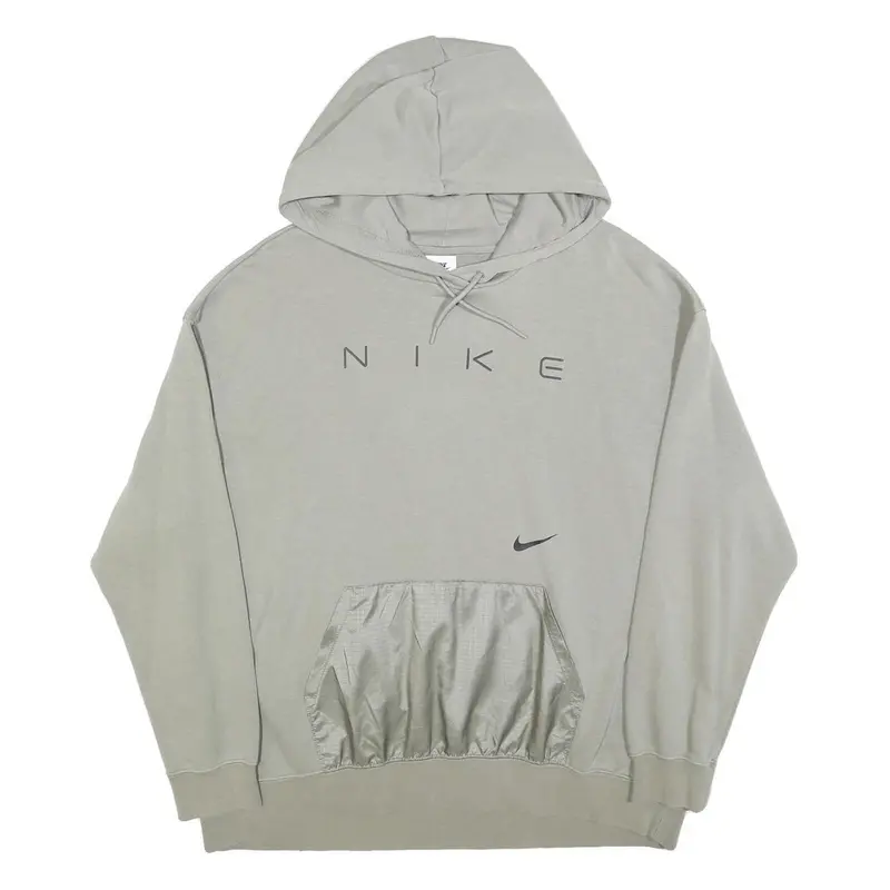 Nike Womens Grey Hoodie M Cotton Blend Casual Pullover Sweatshirt 1