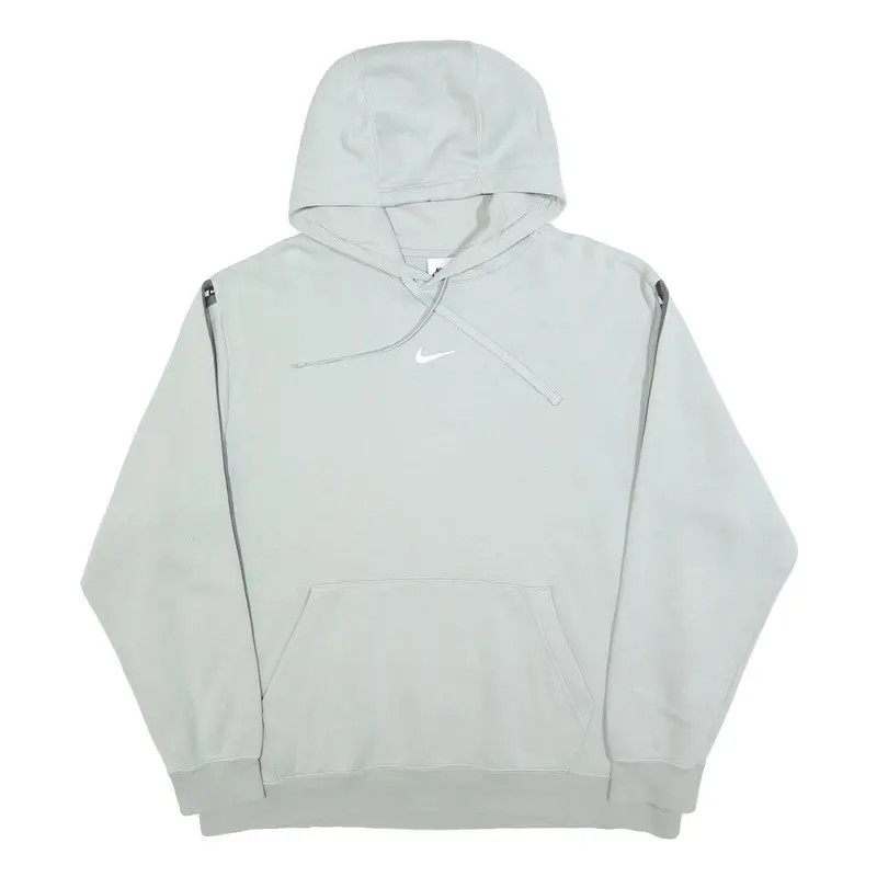 Nike Womens Grey Hoodie M Logo Print Pullover Hooded Sweatshirt 1