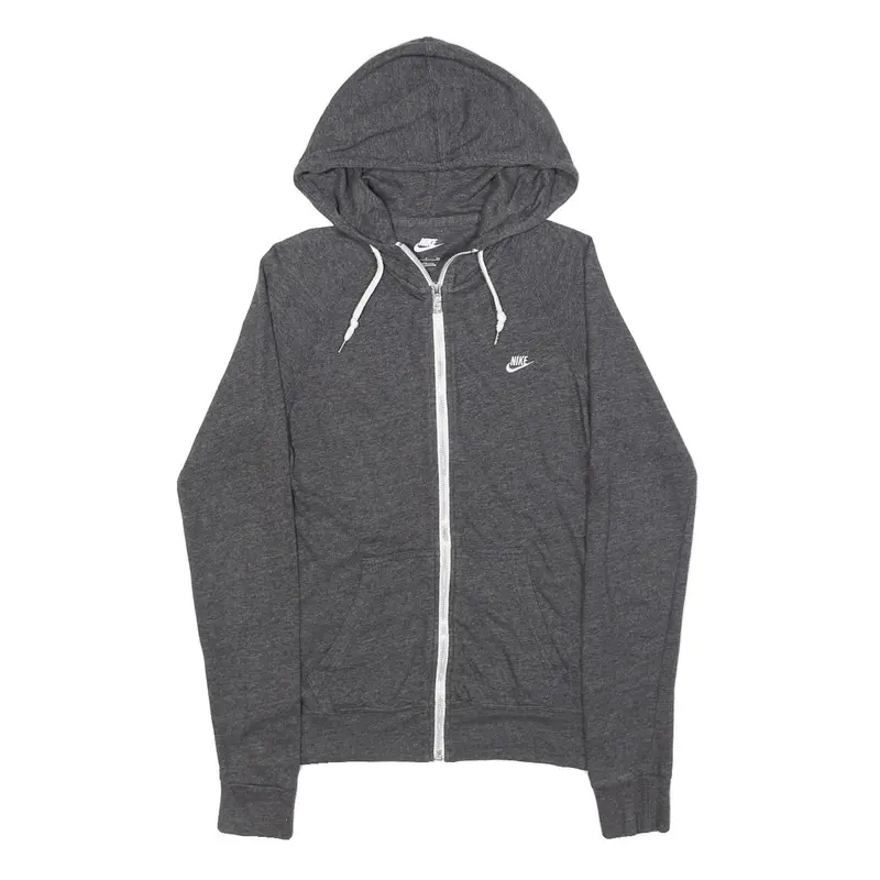 Nike Womens Grey Hoodie S Full Zip Cotton Blend Casual Sweatshirt 1