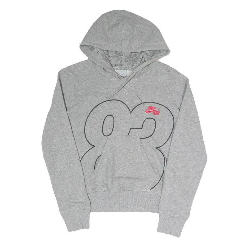 Nike Womens Grey Hoodie S Nike Air Graphic Pullover Cotton Blend 1