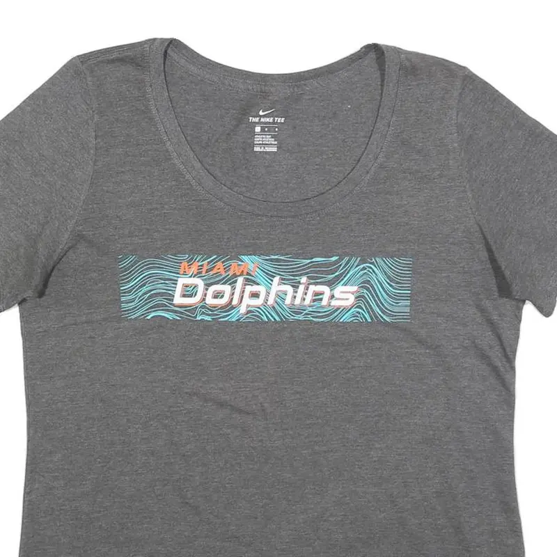 Nike Womens Grey Miami Dolphins Graphic T-Shirt L Short Sleeve Crew Neck 2