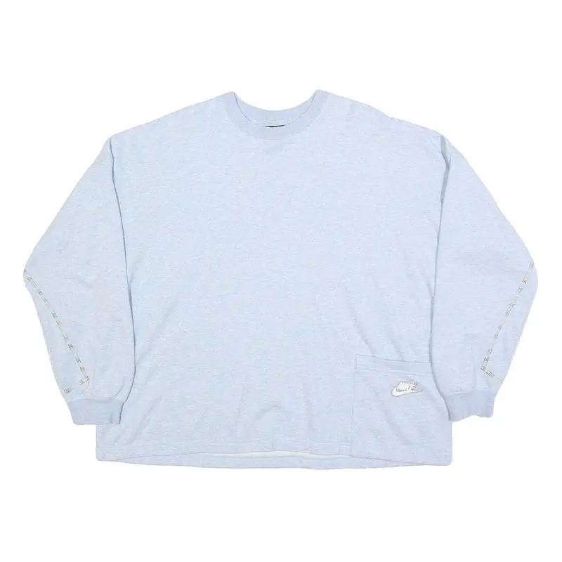 Nike Womens Light Blue Sweatshirt Crew Neck M Cotton Blend Casual Pullover 1