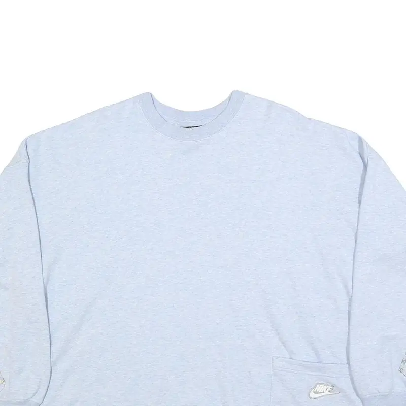 Nike Womens Light Blue Sweatshirt Crew Neck M Cotton Blend Casual Pullover 2