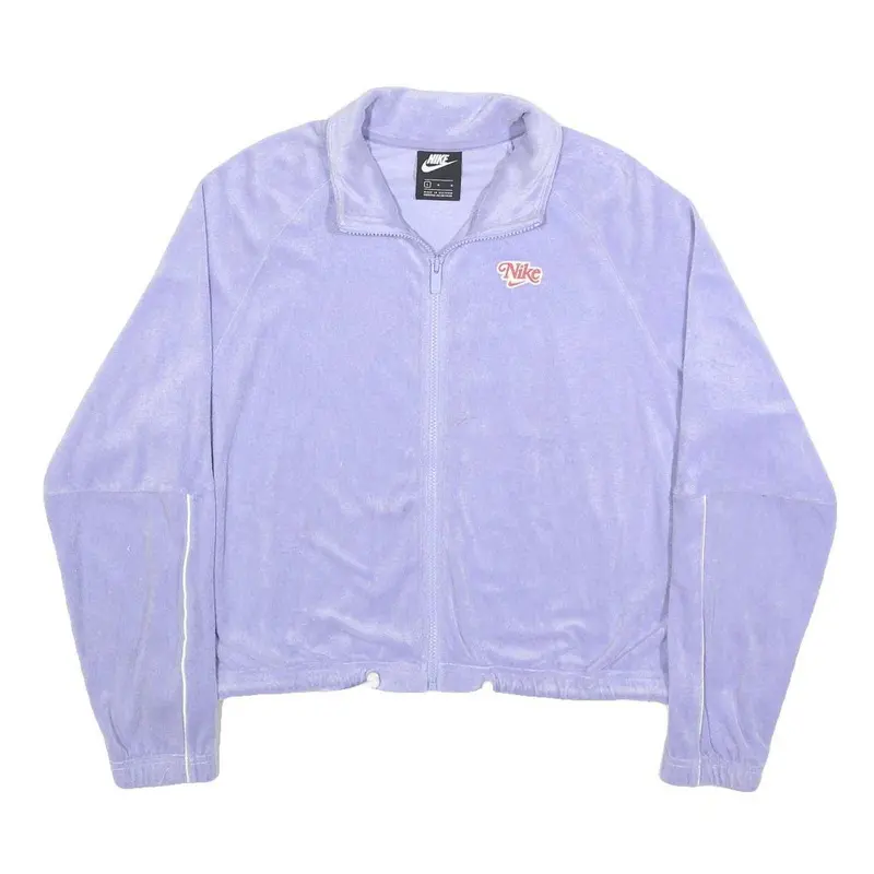 Nike Womens Lilac Cotton Blend Zip Jacket L Casual Sportswear Lightweight 1