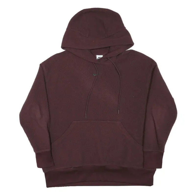 Nike Womens Maroon Pullover Hoodie L Casual Drawstring Sweatshirt 1