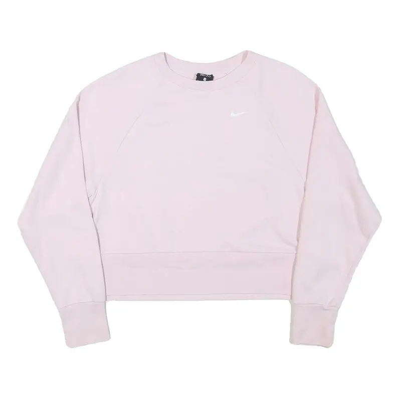 Nike Womens Pink Crew Neck Xs Cotton Blend Pullover Sweatshirt Sportswear 1