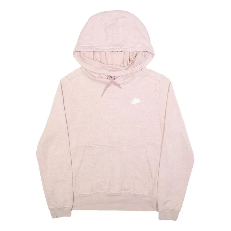Nike Womens Pink Hoodie Cotton Blend M Casual Pullover Sweatshirt 1
