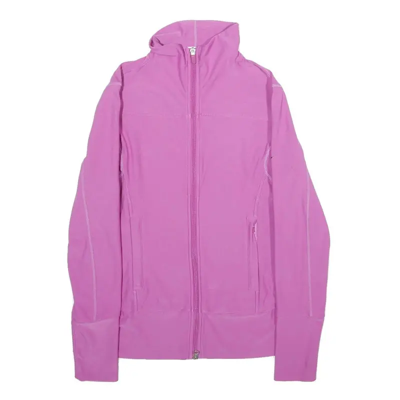 Nike Womens Pink Jacket M Polyester Blend Plain Zip Casual Sportswear Activewear 1