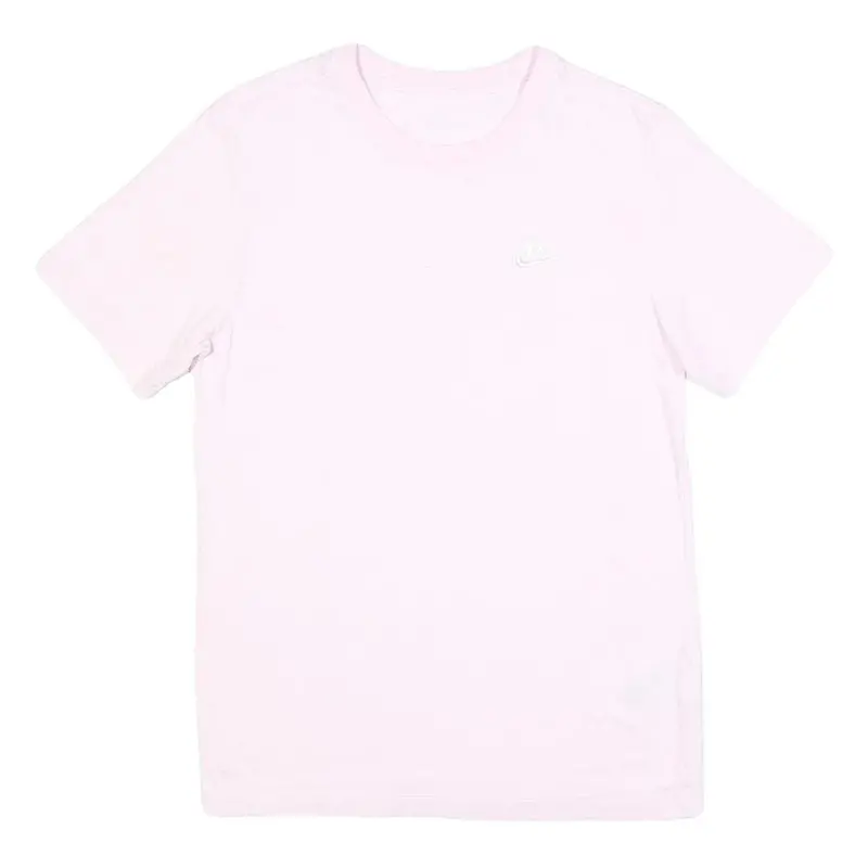Nike Womens Pink T-Shirt S Short Sleeve Crew Neck S Logo Cotton Blend 1