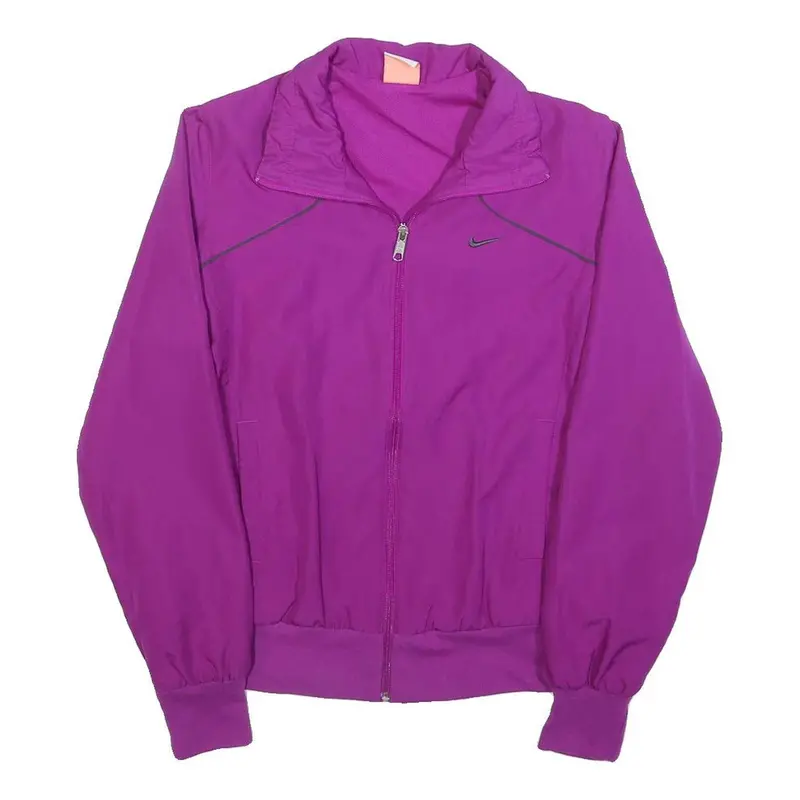 Nike Womens Purple Jacket M Polyester Zip Plain Sportswear Casual Activewear 1