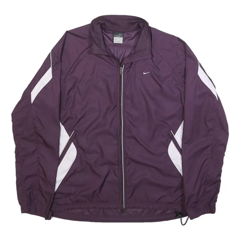 Nike Womens Purple & White Zip Jacket Xl Polyester Colourblock Sportswear 1