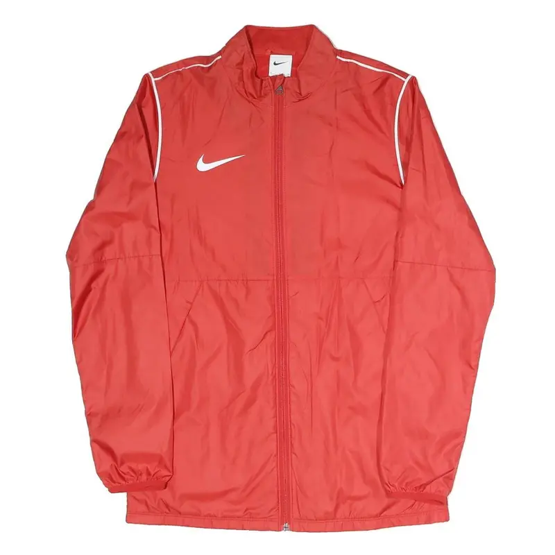 Nike Womens Red Plain Sports Zip Jacket S Polyester Blend Athletic Fit 1