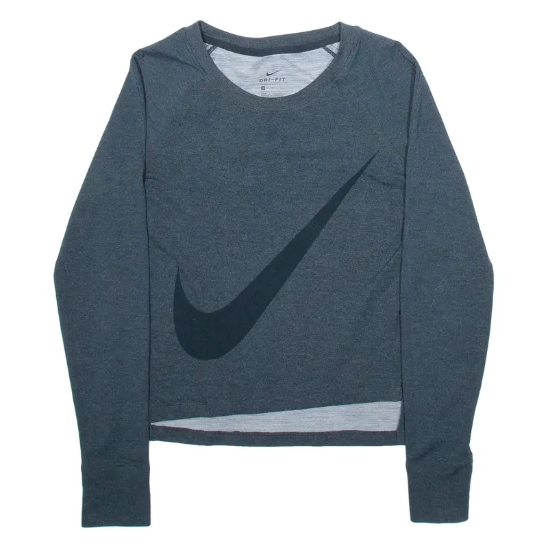 Nike Womens T-Shirt Grey Long Sleeve S 1