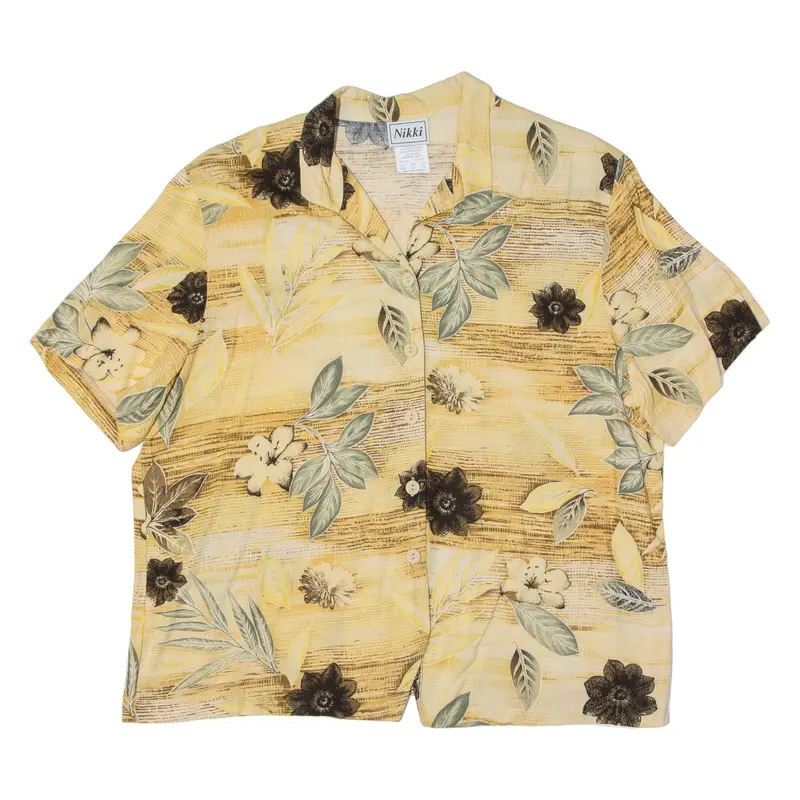 Nikki Womens Shirt Yellow Floral Uk 20 1