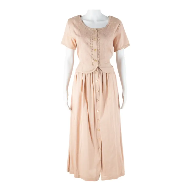 Nina Piccalino Womens Day Dress Pink Short Sleeve Midi L 1