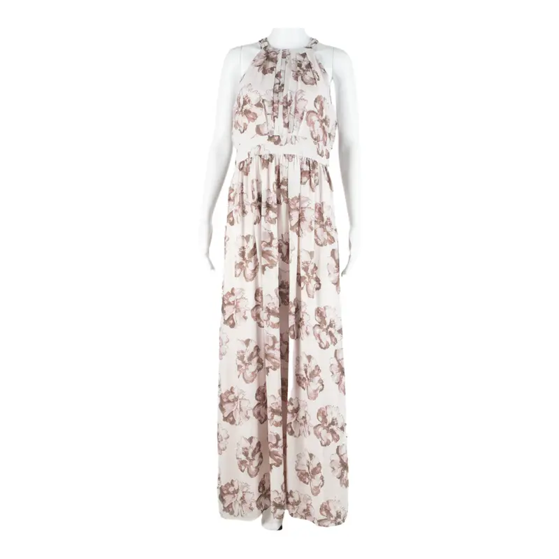 Nine West Womens Day Dress Pink Floral Sleeveless Long M 1