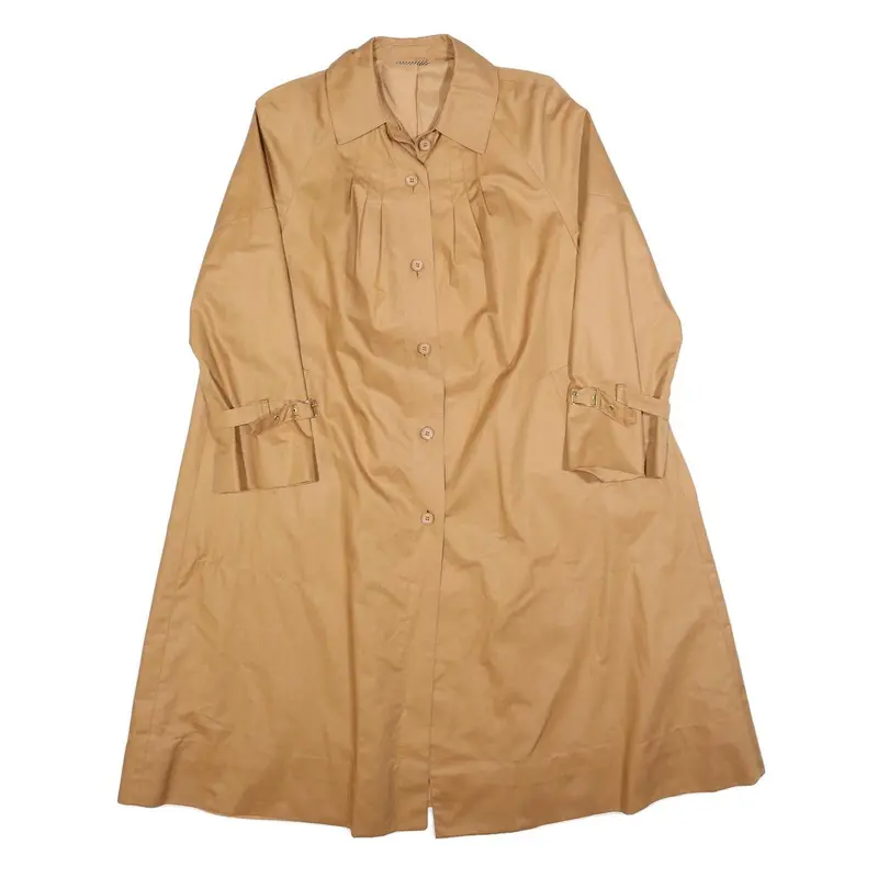 Nino Womens Beige Cotton Blend Button Jacket M Relaxed Plain Classic Outerwear 1